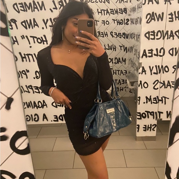 Black sparkly ruched dress - Picture 3 of 3